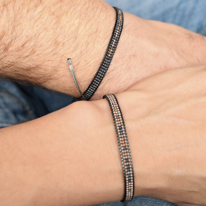 Custom Morse Code Bracelets For Couples on hands