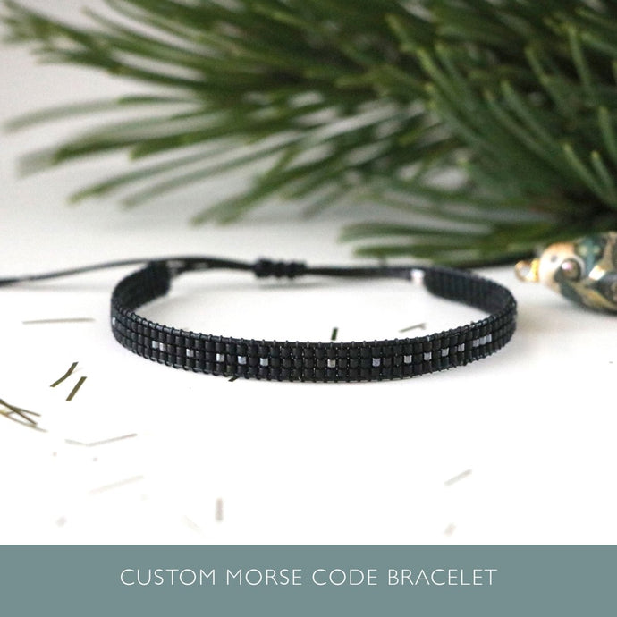 Custom Memorial Morse Code bracelet